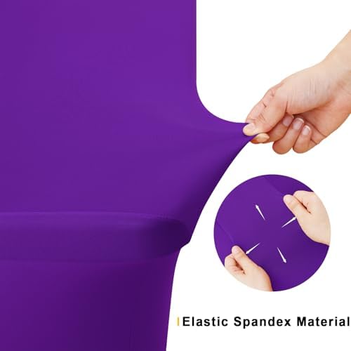 Smiry 2 Pack Spandex Table Cloth 5FT, Elastic Fitted Purple Tablecloth - Image 5