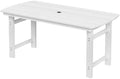 HDPE Outdoor Patio Dining Table with 2" Umbrella Hole, White by Suunyn