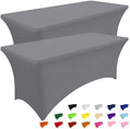 Smiry 2 Pack Spandex Table Cloth 4FT, Elastic Fitted Grey Tablecloth by Smiry