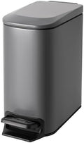 Cesun Small Bathroom Trash Can with Lid, 1.6 Gal, Soft Close, Gray by Cesun