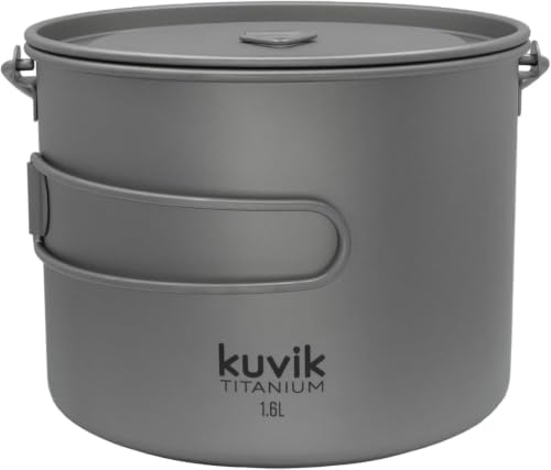 Kuvik 1600ml (54 oz) Titanium Pot with Bail Handle - Ultralight and Compact - Image 3
