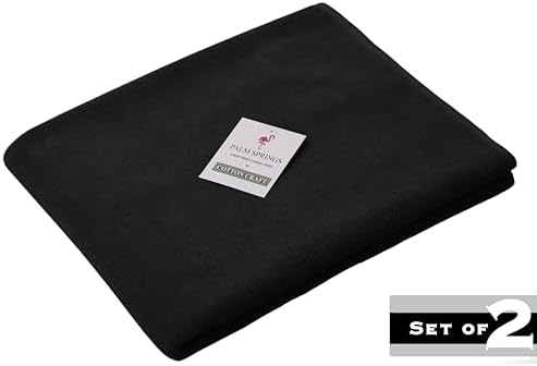 COTTON CRAFT Pool Lounge Chair Cover - 2 Pack - 100% Cotton - Black - Image 2