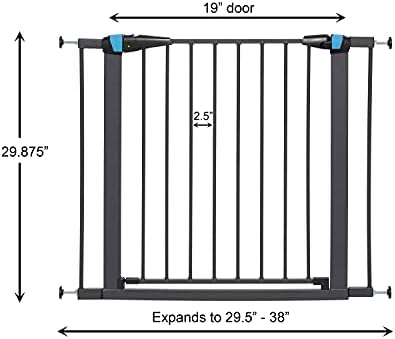 Midwest 29" Steel Dog Gate with Glow Strips, Graphite - Image 3