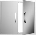 Outdoor Kitchen Doors 26W x 24H Inch, Double BBQ Access Doors 304 Stainless Steel for Outdoor Kitchen Cabinet Grill Station or BBQ Island by KODOM