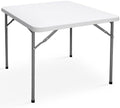 SUPER DEAL 33 Inch Folding Card Table, Indoor Outdoor Portable Plastic Kitchen or Camping Picnic Party Wedding Event Table, White by Superdeal