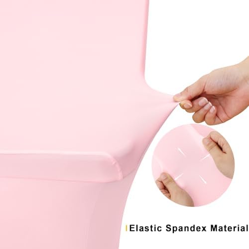 Smiry 2 Pack Spandex Table Cloth 6FT, Elastic Fitted Pink Tablecloth - Image 5