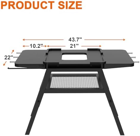 Adjustable Grill Stand for Ninja Outdoor Woodfire Series OG700 OG800 OG900 Series OO101 Woodfire Pizza Oven, Grill Cart for Ninja MO201 Artisan Pizza Oven, Replace for XSKUNSTAND Outdoor Stand - Image 2
