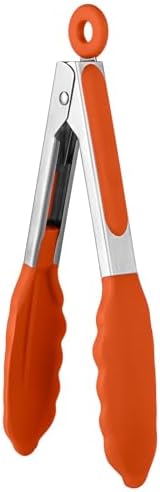U-Taste Kitchen Tong for Cooking, 600ºF Heat-Resistant Silicone, 7in/Orange by U-Taste