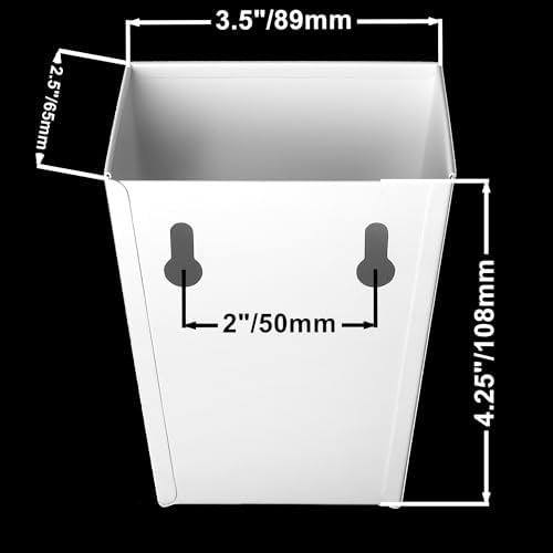 White Bottle Cap Catcher Bucket Wall Mounted with Drain Holes - Image 5