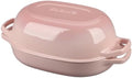 EDGING CASTING Enameled Cast Iron Oval Dutch Oven Pot with Lid, Dutch Oven for Sourdough Bread Baking, Bread Oven, Bread Dutch Oven, Oval Bread Pan, 7qt, Pink by EDGINGCOOKWARE