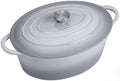 Enameled Oval Dutch Oven Pot with Lid, 7 QT Cast Iron Dutch Oven with Dual Handles for Cooking, Bread Baking, Frying, Non-stick Enamel Coated Oven (Grey) by NSIRONS