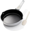 8 Inch Non Stick Frying Pan Skillet, Small Saute Pan, White by Bobikuke