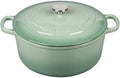 EDGING CASTING Enameled Cast Iron Dutch Oven Pot With Lid, 5.5 Quart, for Bread Baking, Cooking, Sage Green by EDGINGCOOKWARE
