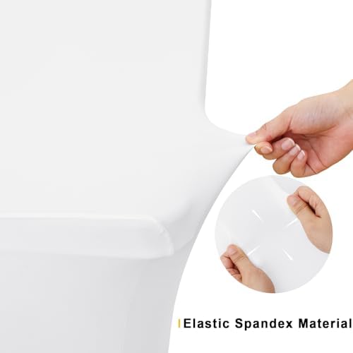 Smiry 2 Pack Spandex Table Cloth 4FT, Elastic Fitted White Tablecloth - Image 4