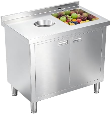 SPECRAFT 24x36 Inch Stainless Steel Utility Sink Cabinet by SPECRAFT