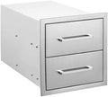 2-Drawer BBQ Island Drawer, 14W x 15H x 23D, Flush Mount, Stainless Steel by SturdyDurableandConvinient