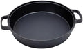 LI-GELISI Deepened flat-bottom cast iron frying pan, double-handle thickened uncoated old-fashioned iron pot, pancake and steak frying household multi-purpose large iron pot (25 inch) by LI-GELISI