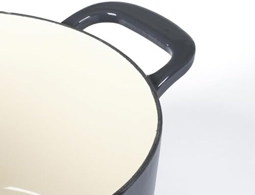 Martha Stewart Gatwick 7 QT Enamel Cast Iron Dutch Oven – Gray, Durable Heavy-Duty Dutch Oven for Slow Cooking, Braising, and Baking - Image 4