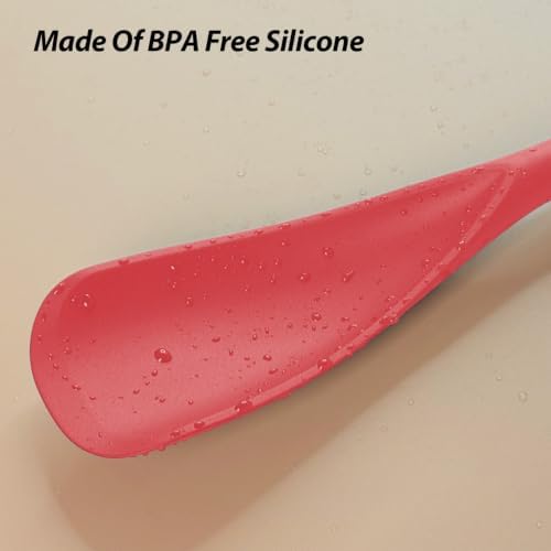 Vovoly Cooking Spoons, Nonstick Silicone Spatula Spoon, 2 pcs, Red, 12,6" - Image 3