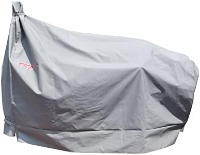 Heavy Duty Charcoal Grill Offset Smoker Cover, Outdoor Smokestack BBQ Cover, Special Fade and UV Resistant Material, Fits Brinkmann Trailmaster, Char-Broil, Dyna-Glo and More Grey by acoveritt
