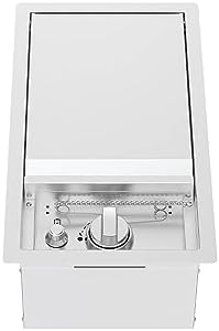 Spire Built-in 18000BTUs Searing Side Burner with Lid, Stainless Steel by Spire