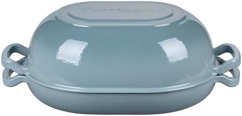 VORRINGARD Enameled Cast Iron Sourdough Bread Oven, Dutch Oven, Loaf Cast Iron Bread Pan for Homemade Bread Baking, Meatloaf Pan with Lid, 7QT, Sea Salt - Image 7