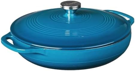 Lodge Essential Enamel Cast Iron Braiser, 3.6 Quart, Cornflower Blue by Lodge
