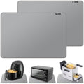FLASLD 2Pack Heat Resistant Mat for Air Fryer Site on,12"X18" Fireproof Silicone Mats for Kitchen Counter, Countertop Protector, No-slip and Waterproof Gray by FLASLD