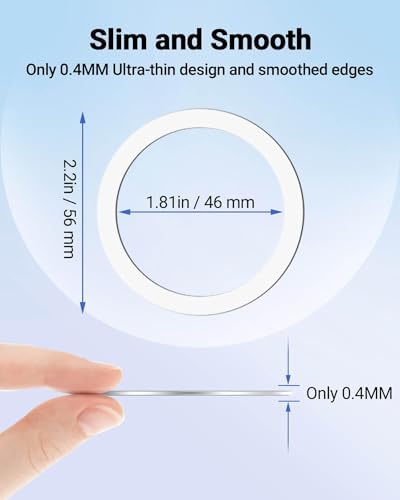 KALAPOP for Magsafe Ring 10PCS-Ultra Thin(0.4mm)-Universal Metal Rings Sticker Compatible with iPhone 17/Air/16/15/14/13/12 Series,Samsung Galaxy,Google Pixel Series - White - Image 6