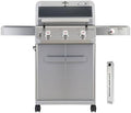 Monument Grills Outdoor Barbecue Stainless Steel 3 Burner Propane Gas Grill, 48,000 BTU Patio Garden Grill with Side Burner and Knob Controls, Mesa305 with Smoker Box by MonumentGrills
