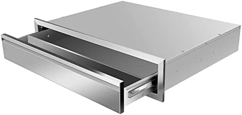 Outdoor Kitchen Drawers 30W X 6.5H X 23D Inch, 304 Stainless Steel Flush Mount Single BBQ Drawers with Hidden Handle for Outside Kitchens Island, Patio or Grill Station by OUKIDR
