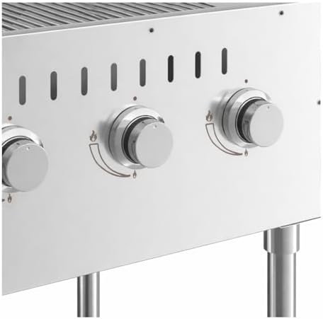Commercial Stainless Steel Outdoor Liquid Propane Grill with Roll Dome Lid, 36" Cooking Surface, 5 Burners, 80,000 BTU, for Restaurant Patio, Resort, Catering, Outdoor Kitchen, Hotel - Image 4
