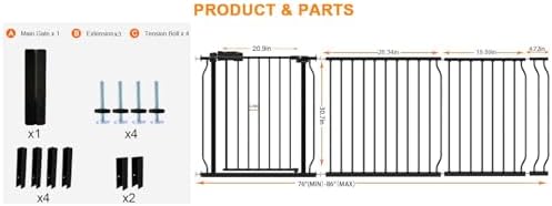 76.38 to 86.3 Inch Extra Wide Baby Gate for Doorway Stairs - Image 2