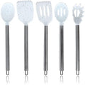 COOK WITH COLOR Silicone Cooking Utensils, Kitchen Utensil Set, Easy to Clean Silicone Kitchen Utensils, Cooking Utensils for Nonstick Cookware, Kitchen Gadgets Set, 5 Pieces, Speckled White by CookwithColor