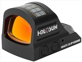 HOLOSUN 407C/507C-X2 Series, 2 MOA Dot, 32 MOA Circle Dot Options, 7075 Aluminum, Open, Solar, Shake Awake, RMR Footprint (Red or Green Reticle) (Black, Burnt Bronze) by Unknown