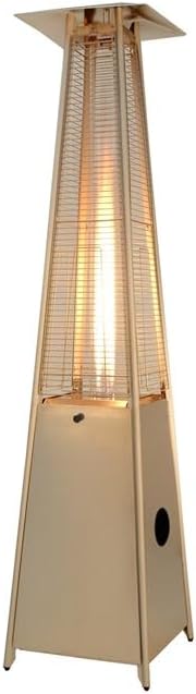 91" Tall Glass Tube Outdoor Patio Heater, 49000BTU, Stainless Steel, Wheels Included, Regulator and Hose Included by AZPatioHeatersLLC