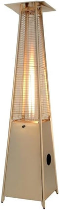 91" Tall Glass Tube Outdoor Patio Heater, 49000BTU, Stainless Steel, Wheels Included, Regulator and Hose Included by AZPatioHeatersLLC
