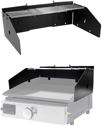 Universal Wind Guard and Warming Rack for 16"-28" Griddle Without Hood by PHYESUVIN