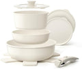 YASHE 9Pcs Granite Nonstick Pots and Pans Set, Oven Safe, Stackable by YASHE