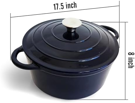 Vivicreate 5.3QT Cast Iron Dutch Oven with Lid, Enamel Coated, Round Casserole Pot for Oven & Stovetop, Durable Cookware for Baking, Roasting, Braising – Horno Holandés de Hierro Fundido con Esmalte, 5.3QT - Image 6