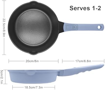 8 Inch Small Frying Pan Skillet with Lid, Nonstick Mini Saute Pan - Image 7