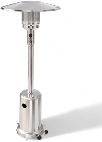 GasOne 50,000 BTU Outdoor Propane Patio Heater, Stainless Steel with Wheels by GasOne