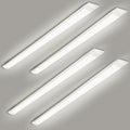 4 Packs 4FT LED Batten Light with 50cm Cable, Ultra-Thin Ceiling Surface Mounted Light, 40W, 4000K, IP20, LED Ceiling Lamp for Garage, Shop, Hallway, Office, Market, ver2 by colmeguna