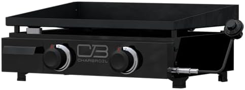 Charbroil 22" Performance Series Portable Tabletop 2 Burner Propane Gas Griddle, Black - 463614224 - Image 2