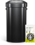 EKO Urban 24 Gallon Round Black Stainless Steel Open Top Waste Bin, Tall Commercial Trash Can for Indoor/Outdoor, Extra Large Metal Garbage Bin for Office, Restaurant, Restroom, 90L by Unknown