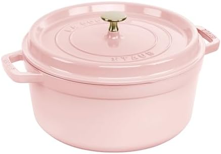 Staub Cast Iron Round Dutch Oven, Made in France, 5.5-qt, Peony Pink by Unknown