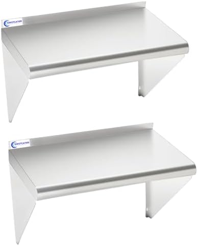 Stainless Steel Shelf 2 Pack 18"x24", Wall Mounted Metal Shelves by SWOTCATER