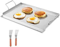 VEVOR Stainless Steel Griddle, 23x16 inch Universal Flat Top Rectangular Plate, Gas Grill Griddle for BBQ Grill, Teppanyaki, Portable Family Cookware with Handle, for Camping Tailgating Party by VEVOR