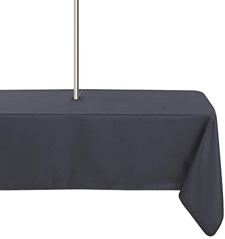 LUSHVIDA Square Outdoor Tablecloth with Umbrella Hole 54x54 Inch Grey by LUSHVIDA