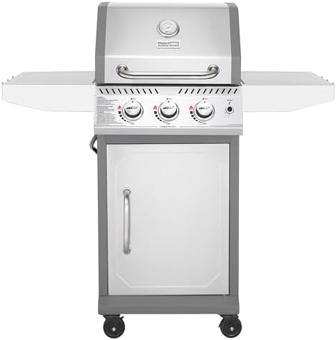 Royal Gourmet GG3001S 3-Burner Propane Gas Grill, 25,500 BTUs, Silver by RoyalGourmetCorp